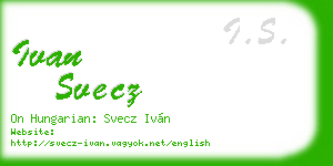 ivan svecz business card